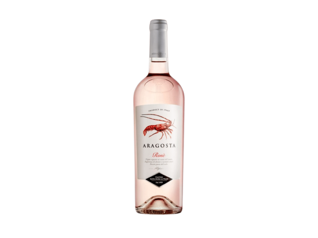 A bottle of rose wine