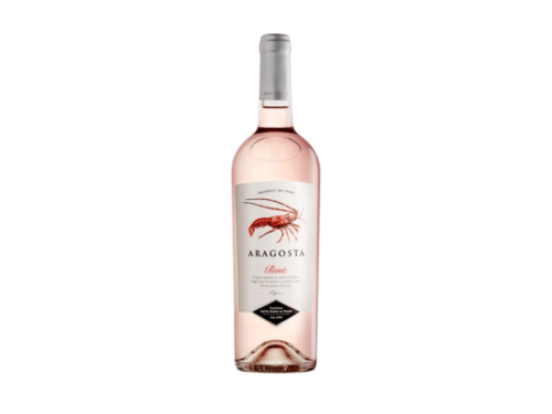 A bottle of rose wine