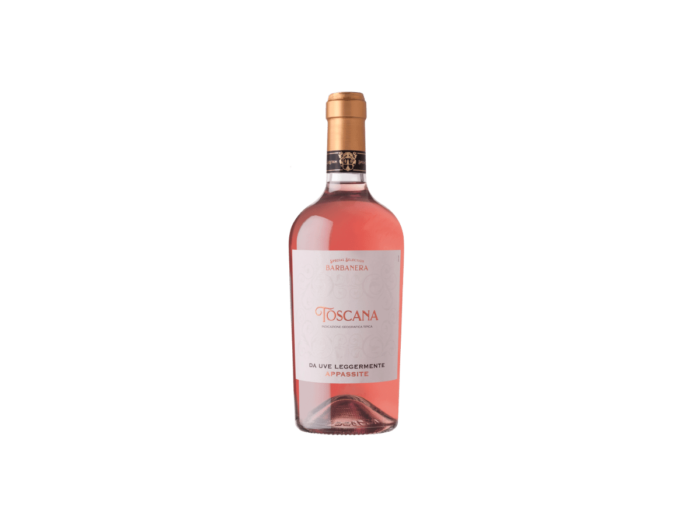 A bottle of rose wine