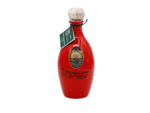 Red Ceramic Oil Bottle