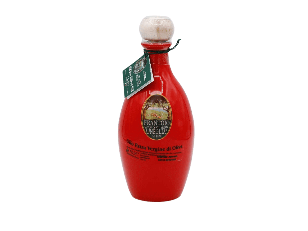 Red Ceramic Oil Bottle